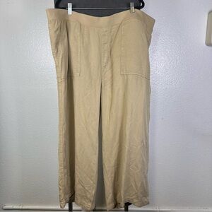 St. John’s Bay Women’s Wide Leg Crop Tan Pants Size 2X